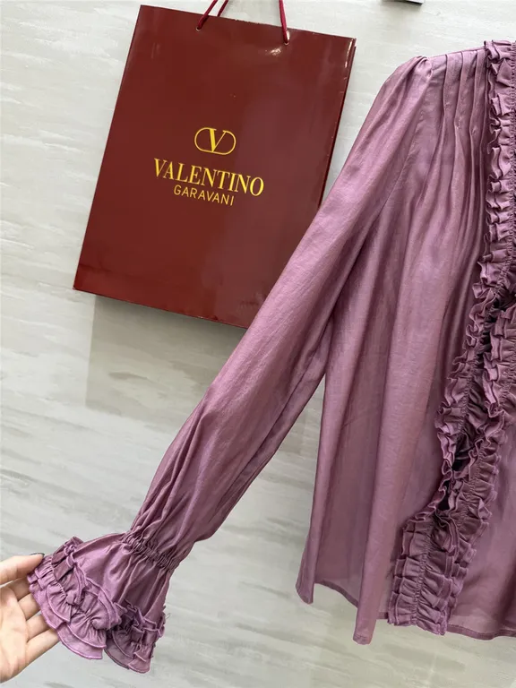 Valentino Purple Tencel Flower Shirt